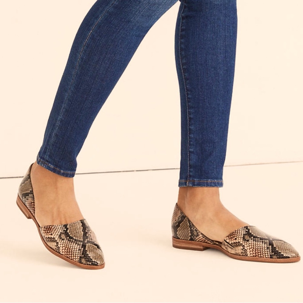 Madewell Marisa D’Orsay Snake Embossed Leather Flats